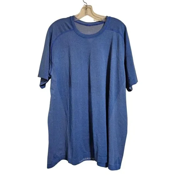 Lululemon Metal Vent Stretch Crew Neck‎ T-Shirt Blue Men's Size XXL - Picture 2 of 7